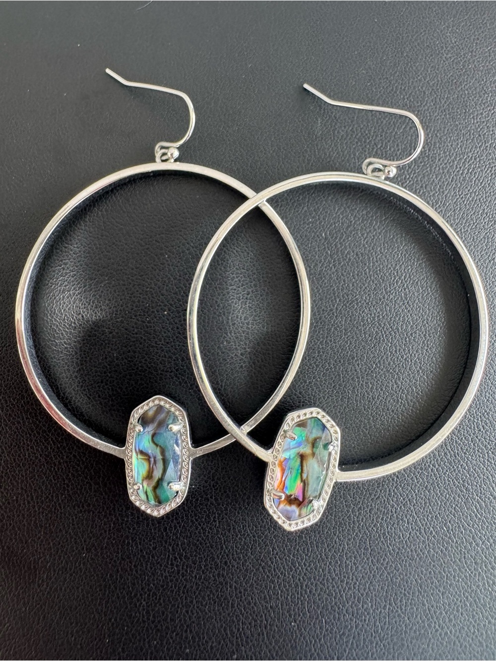 Kendra Scott Elora Silver & Abalone Hoop Earrings